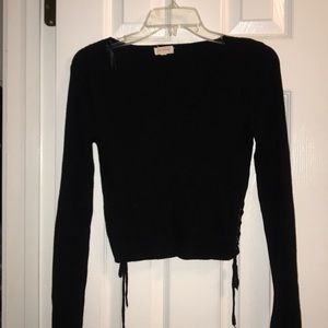Long Sleeve Black Crop Top